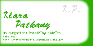 klara patkany business card